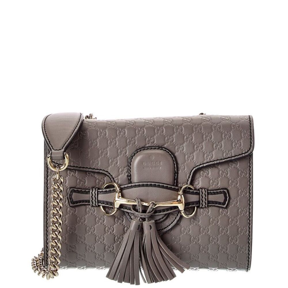 Gucci Grey Guccissima Emily Crossbody Bag (Authentic Pre-Loved)